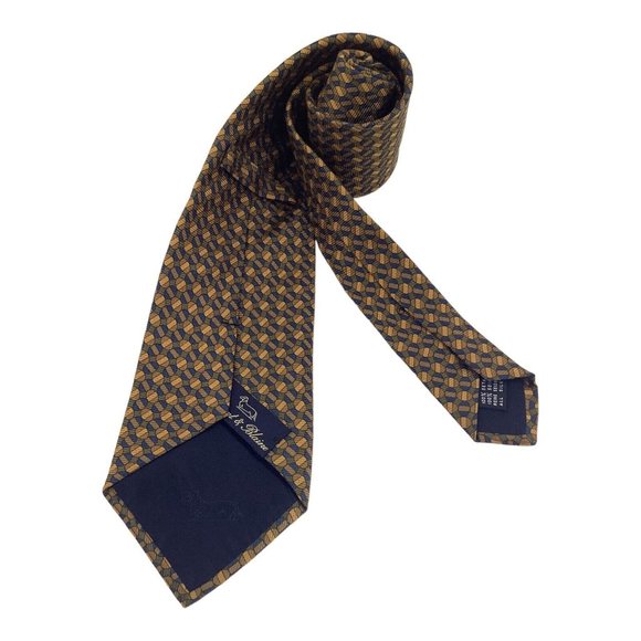HARMONT & BLAINE Yellow Geometric Silk Tie Made In Italy 60"- 4" EX COND - Picture 2 of 6